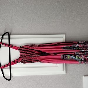 Brand New Pink Black Tank Dress